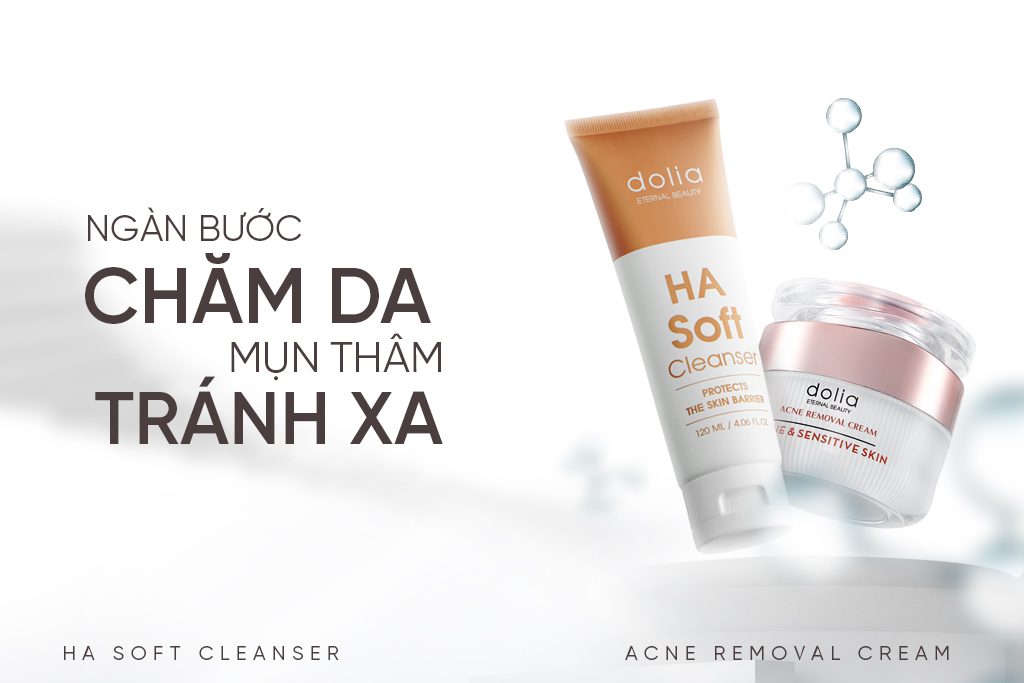 Combo kem trị mụn và sữa rửa mặt Dolia