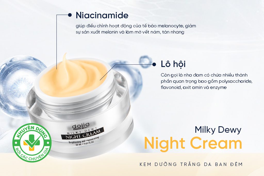 Thành phần của kem dưỡng da ban đêm Dolia